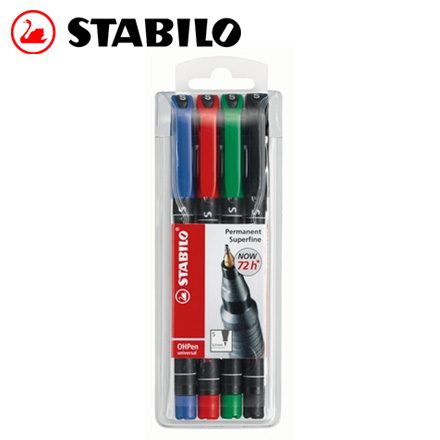 {振昌文具}【請先來電洽詢庫存】STABILO 德國天鵝 OHPen universal 永久性萬用油性筆0.4mm(S)  4色入 / 盒