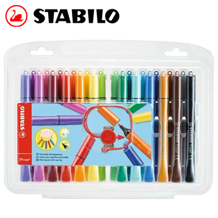 {振昌文具}【請先來電洽詢庫存】STABILO 德國天鵝 Cappi 人體工學設計彩色筆(168/24-1) 24色 / 盒