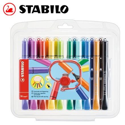 {振昌文具}【請先來電洽詢庫存】STABILO 德國天鵝 Cappi 人體工學設計彩色筆(168/18-1) 18色 / 盒