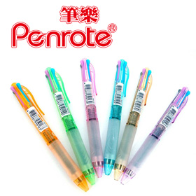 {振昌文具}【筆樂PENROTE】(請先來電詢問存貨)PA0125 四色筆 (透明筆管) 12支/盒