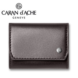 CARAN d'ACHE 瑞士卡達 CdA小牛皮零錢包. 黑檀
