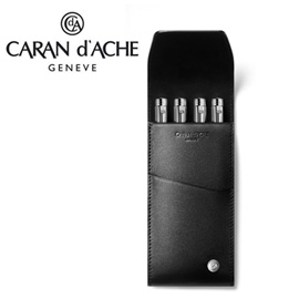CARAN d'ACHE 瑞士卡達 CdA小牛皮筆套. 黑(4)