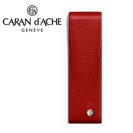 CARAN d'ACHE 瑞士卡達 LEMAN 利曼系列 小牛皮筆套. 紅(2)