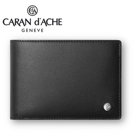 【請先來電洽詢庫存】CARAN d'ACHE 瑞士卡達 CdA小牛皮紳士皮夾. 黑(10卡)