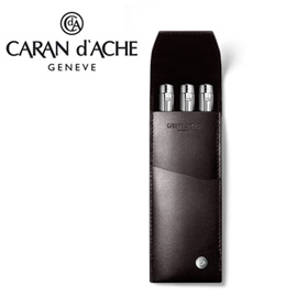 CARAN d'ACHE 瑞士卡達 CdA小牛皮筆套. 黑檀(3)