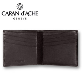 CARAN d'ACHE 瑞士卡達 CdA小牛皮紳士皮夾. 黑檀(8卡)