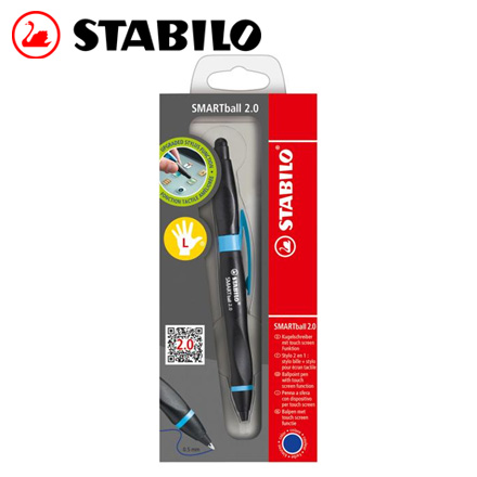 {振昌文具}【請先來電洽詢庫存】 德國天鵝 SMARTball 2.0人體工學觸控筆2.0+藍蕊原子筆(左手專用)(1851/2-41黑/淺藍) / 支