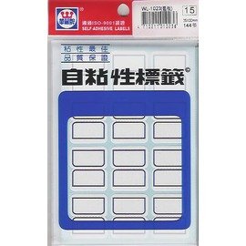 華麗牌WL-1023 藍框自黏標籤紙 (25x30mm) 144張/包