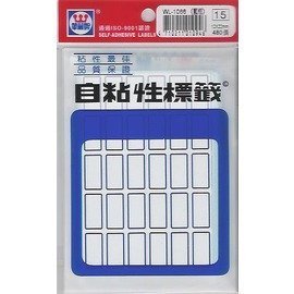 華麗牌WL-1066 藍框自黏標籤紙 (12x22mm) 480張/包