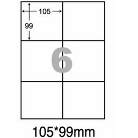 阿波羅WL-9606影印用自黏標籤紙(6格/1包A4~100張入)