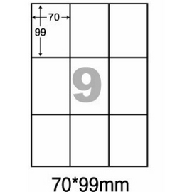 阿波羅WL-9209影印用自黏標籤紙(9格/1包A4~20張入)