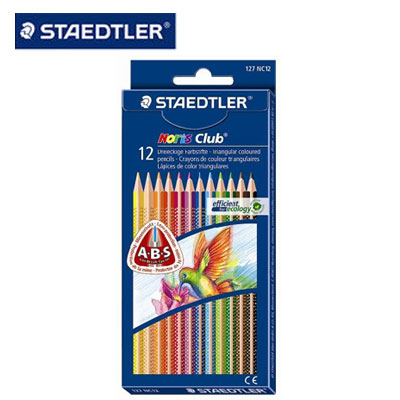 施德樓 MS127NC12 快樂學園 三角舒寫油性色鉛筆 12色入/盒
