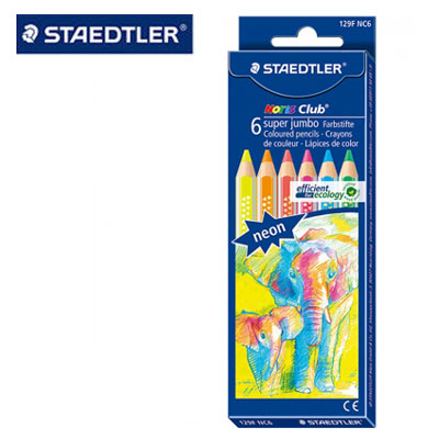 施德樓 MS129F NC6 超寬六角色鉛筆螢光6色組 / 盒