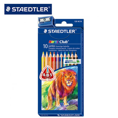 施德樓 MS128NC10 快樂學園 三角舒寫油性色鉛筆-加寬型10色入/盒