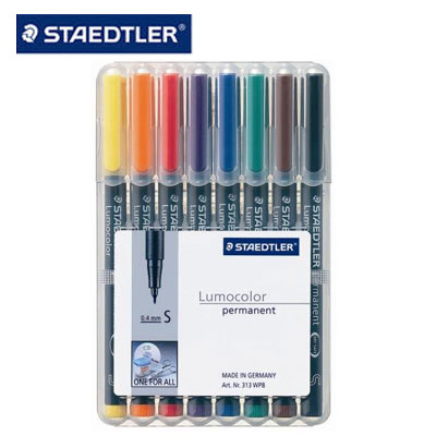 施德樓 MS313WP8 油性萬用投影筆 S (0.4MM) 8支入 / 盒