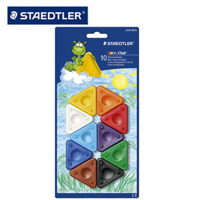 施德樓 MS2230BK10 快樂學園安全三角塗鴉蠟筆10色組 / 組