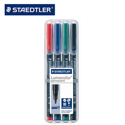 施德樓 MS314WP4 油性萬用投影筆 B (1.0MM~2.5MM) 4支入 / 盒