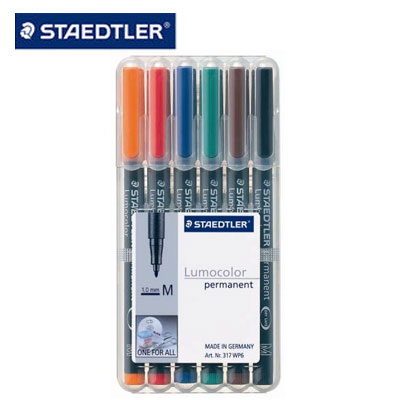 施德樓 MS317WP6 油性萬用投影筆 M (1.0MM) 6支入 / 盒