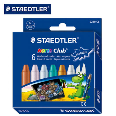 施德樓 MS2240C6 快樂學園天然蜂蠟安全油蠟筆6色組 - 金屬色 / 盒
