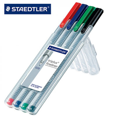 施德樓 MS334SB4 Triplus 三角舒寫 0.3MM 細字筆 4支入 / 盒