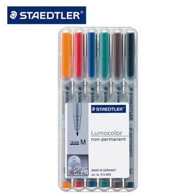 施德樓 MS315WP6 水性投影筆 M (1.0MM) 6支入 / 盒