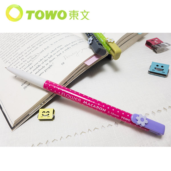  TOWO 東文 OP-102 小花馬卡龍 0.38mm 中油筆 24入/盒