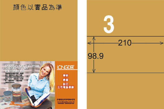 龍德 LD-807-M-C A4雷射影印標籤 金色 / 包