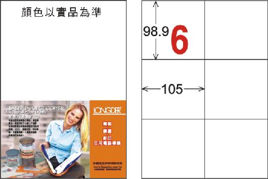 龍德 LD-808-W-C A4三用電腦標籤 白色 / 包