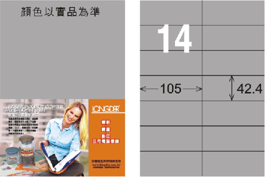 龍德 LD-809-S-C A4雷射影印標籤 銀色 / 包