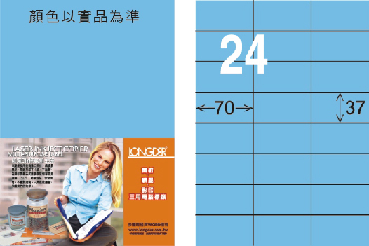 龍德 LD-802-B-C A4三用電腦標籤 淺藍色 / 包