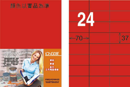 龍德 LD-802-AR-C A4雷射影印標籤 紅銅版 / 包