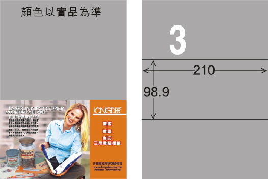 龍德 LD-807-S-C A4雷射影印標籤 銀色 / 包