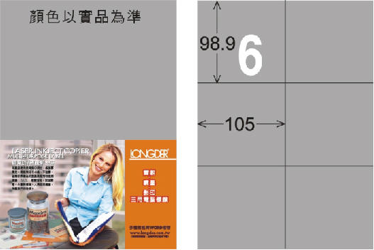 龍德 LD-808-S-C A4雷射影印標籤 銀色 / 包