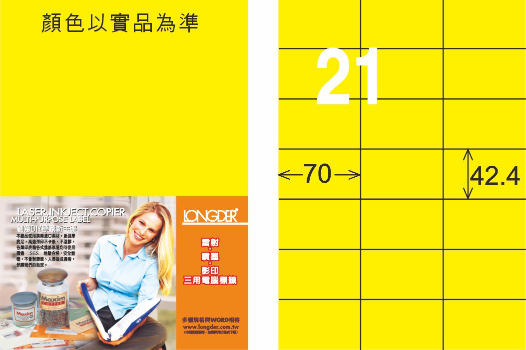 龍德 LD-836-AY-C A4雷射影印標籤 黃銅版 / 包
