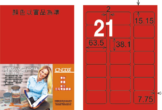 龍德 LD-817-AR-C A4雷射影印標籤 紅銅版 / 包