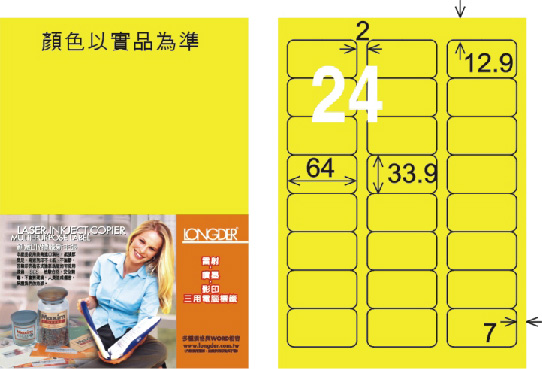 龍德 LD-818-AY-C A4雷射影印標籤 黃銅版 / 包