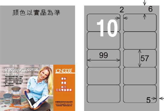 龍德 LD-814-S-C A4雷射影印標籤 銀色 / 包