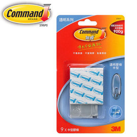 3M 無痕透明膠條-中型 37021 / 卡