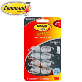 3M 無痕透明小型電線掛鉤 37302 / 卡