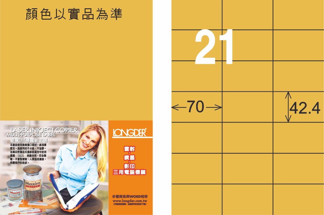 龍德 LD-836-M-C A4雷射影印標籤 金色 / 包