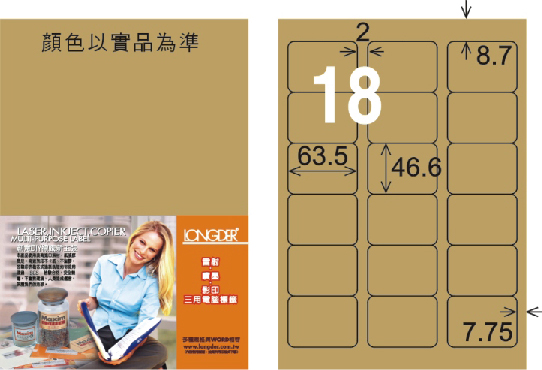 龍德 LD-813-C-C A4三用電腦標籤 牛皮紙 / 包