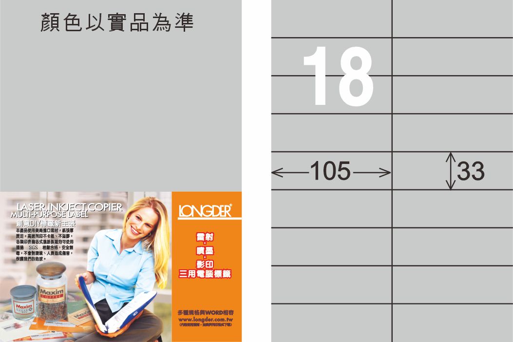 龍德 LD-841-S-C A4雷射影印標籤 銀色 / 包