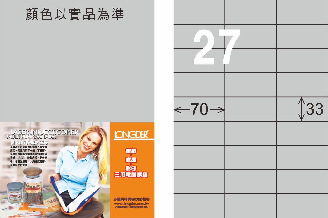 龍德 LD-840-S-C A4雷射影印標籤 銀色 / 包