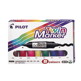 {振昌文具}【Pilot百樂】MFN-120FBN-8C-EX 雙頭麥克筆 (粗) 8色入 /盒