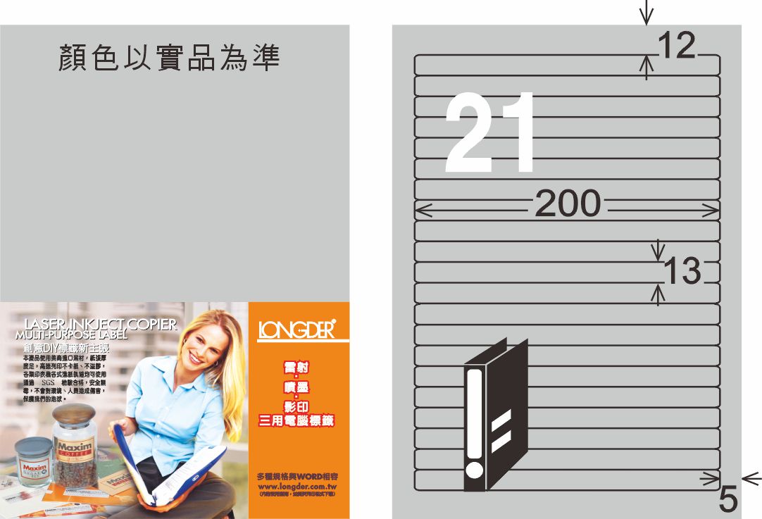 龍德 LD-855-S-C A4雷射影印標籤 銀色 / 包