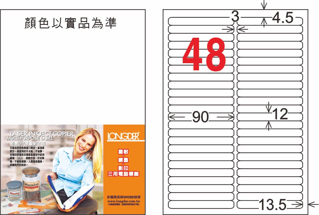 龍德 LD-869-A-C A4雷射影印標籤 白銅版 / 包