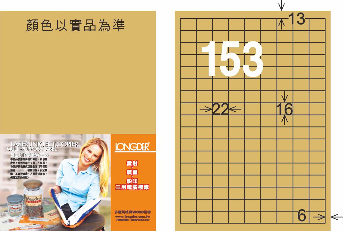 龍德 LD-871-C-C A4三用電腦標籤 牛皮紙 / 包