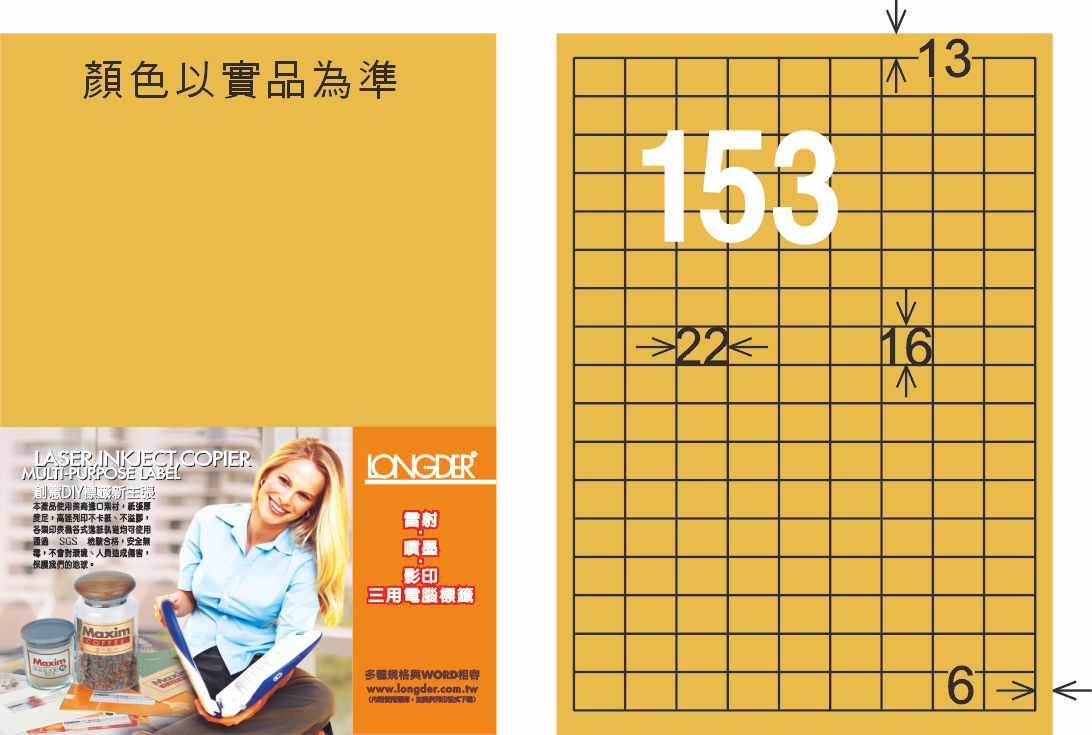 龍德 LD-871-M-C A4雷射影印標籤 金色 / 包