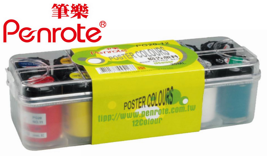 {振昌文具}【筆樂PENROTE】12色廣告顏料(20cc)  盒 PG20-12