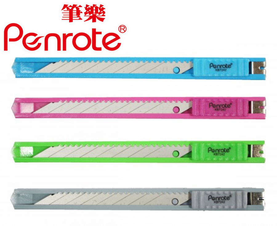 {振昌文具}【筆樂PENROTE】30度斜角美工刀 24支/盒 KB7242